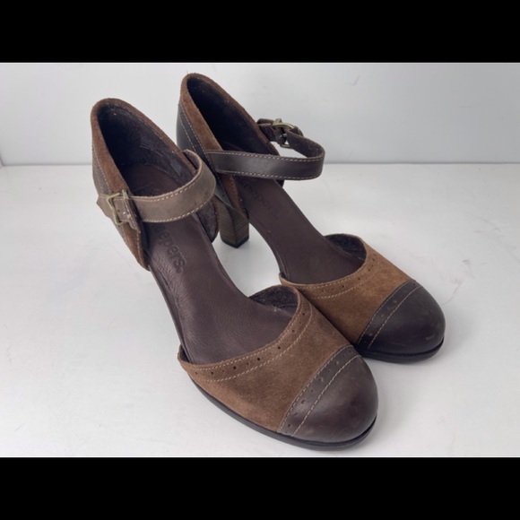 NEW! Timberland Earth keepers Wingate Mary Jane Brown Leather Heels Sandal Sz 9 - Picture 5 of 12